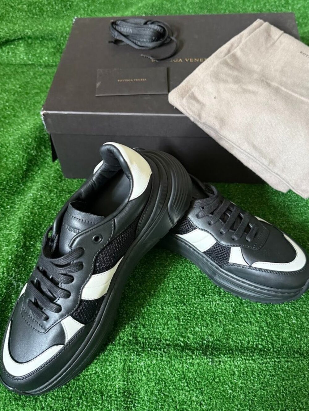 Bottega Veneta Speedster Sneakers Black White EU 40 Luxury Designer Box Set NEW